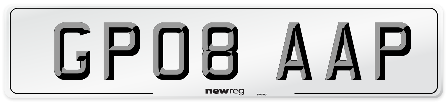 GP08 AAP Number Plate from New Reg